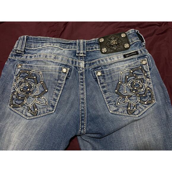 Miss Me 26 JP6120B Embroidered Embellished Rhinestone Jeans Bling Rodeo Cowgirl - Picture 10 of 12
